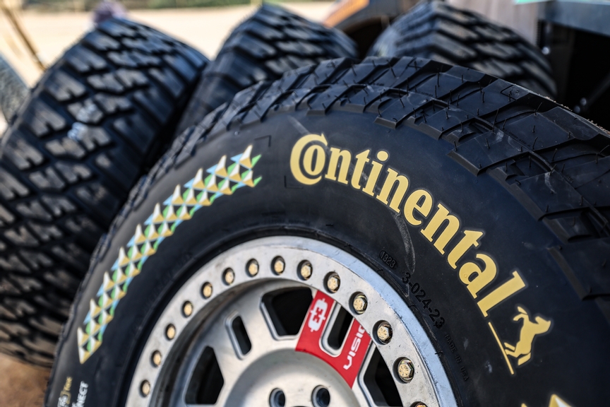 CAPO TEULADA, SARDINIA, ITALY - SEPTEMBER 14: Continental tyres during the Island X-Prix II on September 14, 2023 in Capo Teulada, Sardinia, Italy. (Photo by Colin McMaster / LAT Images)