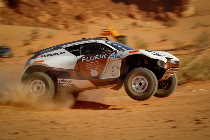 ALULA, SAUDI ARABIA - APRIL 03: Catie Munnings (GBR)/Timmy Hansen (SWE), Andretti United Extreme E during the Desert X-Prix at AlUla on April 03, 2021 in AlUla, Saudi Arabia. (Photo by Colin McMaster / LAT Images)