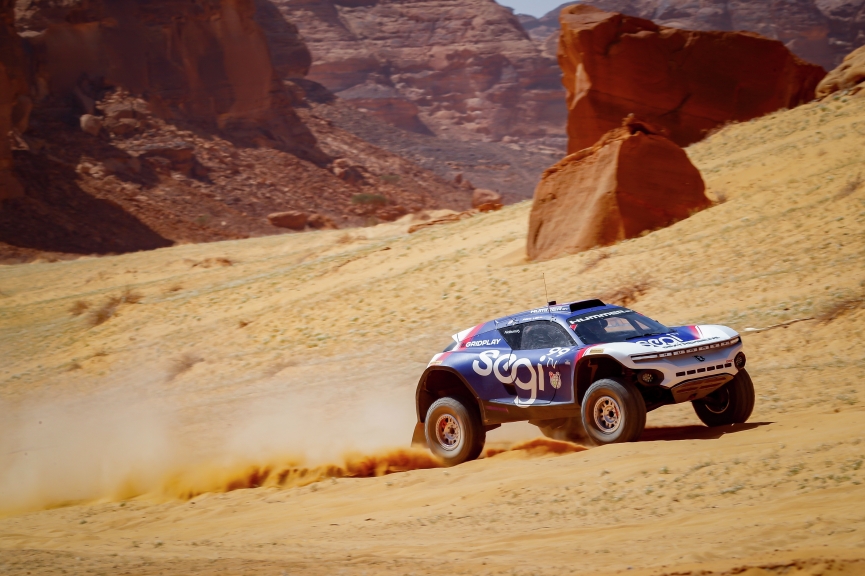 ALULA, SAUDI ARABIA - APRIL 03: Sara Price (USA)/Kyle Leduc (USA), Segi TV Chip Ganassi Racing during the Desert X-Prix at AlUla on April 03, 2021 in AlUla, Saudi Arabia. (Photo by Colin McMaster / LAT Images)