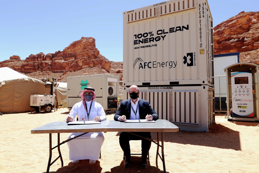 Adam Bond CEO AFC Energy contract signing.