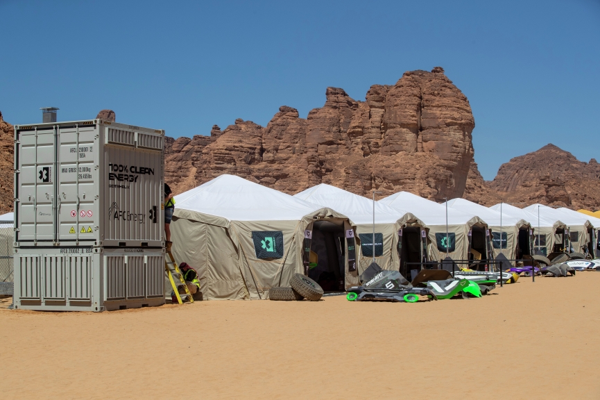 ALULA, SAUDI ARABIA - APRIL 01: A vew of the paddock area during the Desert X-Prix at AlUla on April 01, 2021 in AlUla, Saudi Arabia. (Photo by Colin McMaster / LAT Images)