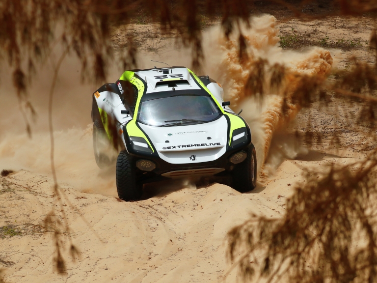 LAC ROSE, SENEGAL - MAY 29: Mikaela Ahlin-Kottulinsky (SWE)/Kevin Hansen (SWE), JBXE Extreme-E Team during the Ocean X-Prix at Lac Rose on May 29, 2021 in Lac Rose, Senegal. (Photo by Colin McMaster / LAT Images)