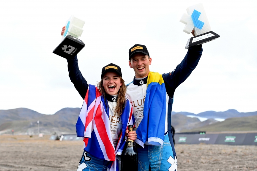 KANGERLUSSUAQ, GREENLAND - AUGUST 29: 1st position, Catie Munnings (GBR)/Timmy Hansen (SWE), Andretti United Extreme E during the Arctic X-Prix at Kangerlussuaq on August 29, 2021 in Kangerlussuaq, Greenland. (Photo by Sam Bagnall / LAT Images)