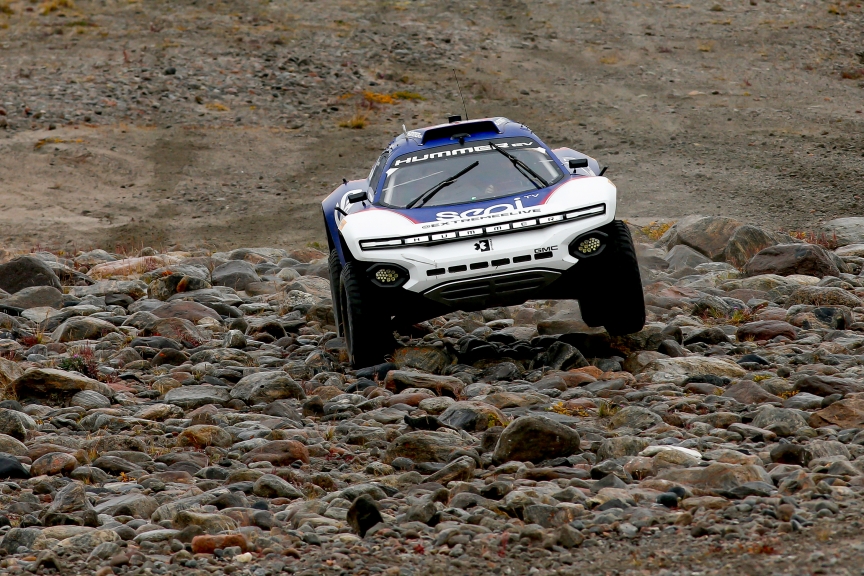 KANGERLUSSUAQ, GREENLAND - AUGUST 27: Sara Price (USA)/Kyle Leduc (USA), Segi TV Chip Ganassi Racing during the Arctic X-Prix at Kangerlussuaq on August 27, 2021 in Kangerlussuaq, Greenland. (Photo by Colin McMaster / LAT Images)