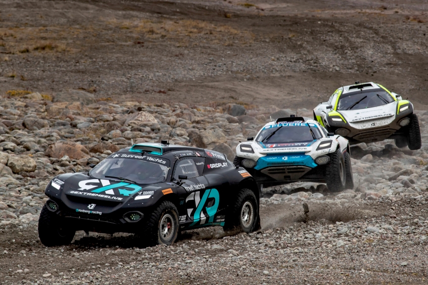 KANGERLUSSUAQ, GREENLAND - AUGUST 29: Arctic X Prix final
Molly Taylor (AUS)/Johan Kristoffersson (SWE), Rosberg X Racing Catie Munnings (GBR)/Timmy Hansen (SWE), Andretti United Extreme E Mikaela Ahlin-Kottulinsky (SWE)/Kevin Hansen (SWE), JBXE Extreme-E Team during the Arctic X-Prix at Kangerlussuaq on August 29, 2021 in Kangerlussuaq, Greenland. (Photo by Colin McMaster / LAT Images)