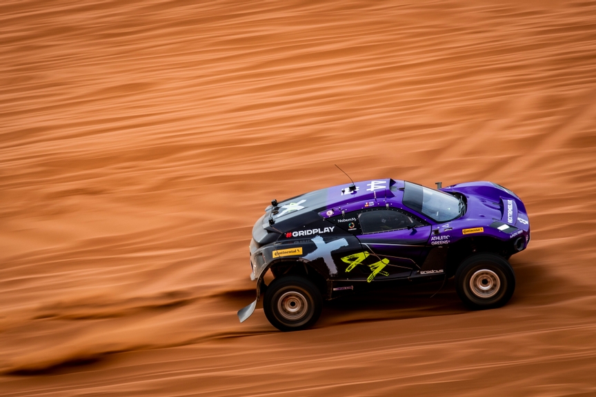 FEBRUARY 18: Cristina Gutierrez (ESP) / Sebastien Loeb (FRA), Team X44 during the Saudi Arabia on February 18, 2022. (Photo by Sam Bloxham / LAT Images)