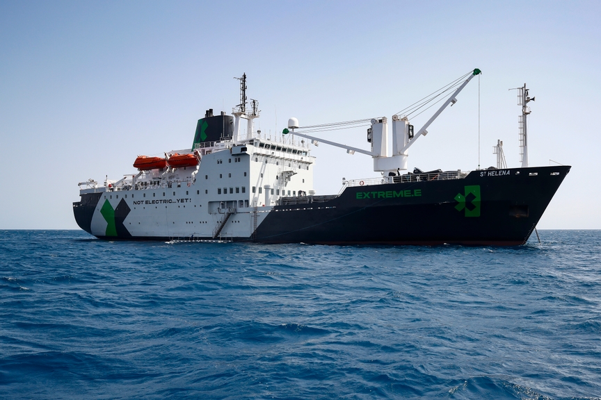 MARCH 30: The St Helena logistics ship during the Saudi Arabia on March 30, 2021. (Photo by Colin McMaster / LAT Images)