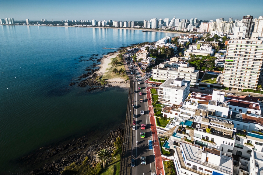 NOVEMBER 24: An aerial view of Punta del Este during the Punta del Este on November 24, 2022. (Photo by Charly Lopez / LAT Images)